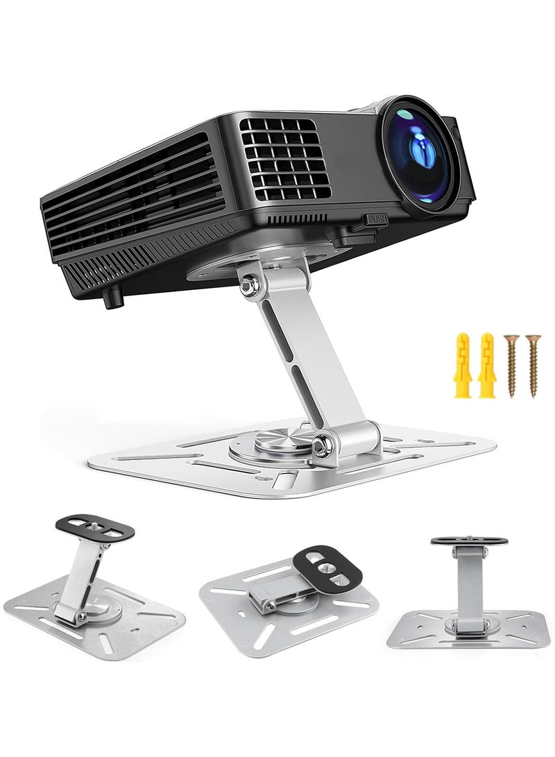 DUNISO Projector Stand,360° Rotation Foldable Metal Projectors Bracket,Projector Mount,Camera Bracket Mini Projector Bracket,with 1/4-Inch Thread,Durable and Sturdy, with Strong Load-Bearing Capacity,for Family and Personal Use - Image 1